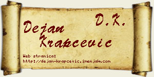 Dejan Krapčević vizit kartica